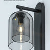 Orm Cloche Verre Fumé et Métal Noir