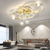 Lustre Plafonnier Anneaux Laiton Doré Minimaliste Dimmable Design - Salon Salle à Manger — Orbit