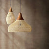 Suspension Goutte Rotin Noir et Bois Naturel - Cuisine Chambre Salon — Drops