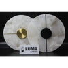 Alva Disque Marbre Blanc et Laiton Épuré