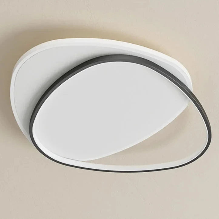 Plafonnier Anneaux Métal Noir et Blanc Minimaliste Design Moderne - Salle de Bain Salon Chambre — Horos
