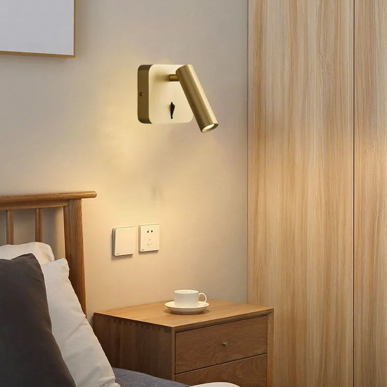 Applique Murale Cylindre Acier Noir Minimaliste Design Moderne Noire - Chambre Salle de Bain Salon — Grenat