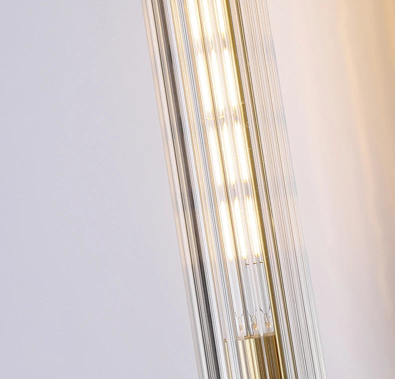 Arnaud Cylindre Verre Strié et Laiton Doré