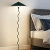 Lampadaire Spirale Métal Noir et Abat-Jour Plissé - Salon Bureau Chambre — Spiro
