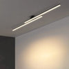 Plafonnier Linéaire Métal Noir Minimaliste Design Moderne - Salle de Bain Salon Chambre — Aase