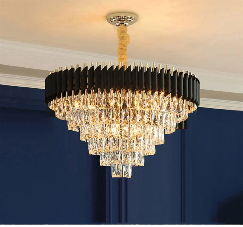 Luísa Cascade Cristal et Métal Doré Art Déco