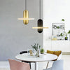 Suspension Cylindre Laiton et Marbre Blanc Art Déco - Chambre Salon Cuisine — Arabella