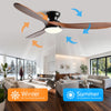 Ventilateur de Plafond Bois Massif avec Éclairage LED
