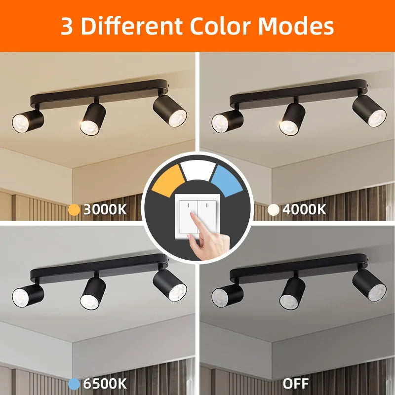Suspension Rail Cylindres Acier Noir Mat Minimaliste Design - Chambre Salon Cuisine — Réglette