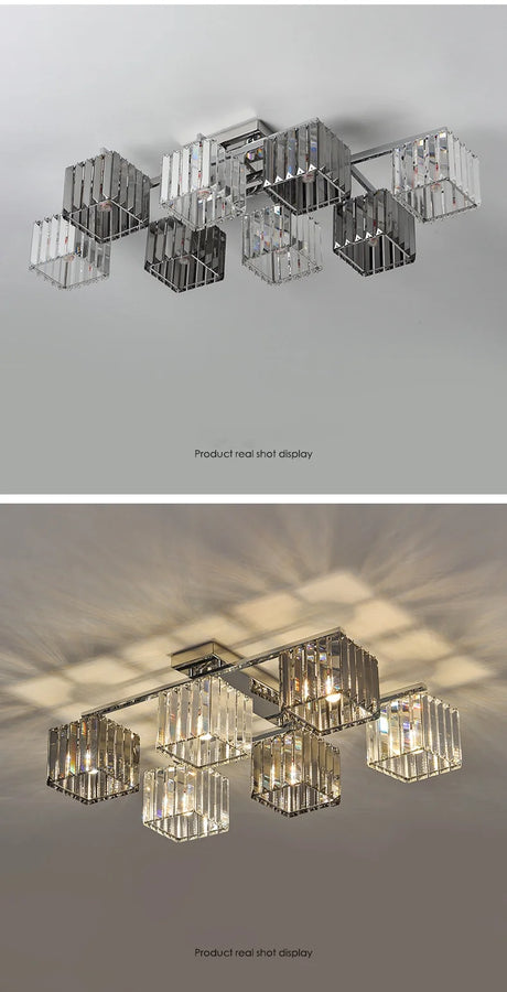 Sofia Cube Cristal et Métal Chromé Art Déco
