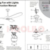 Ventilateur de Plafond Bois XXL avec Éclairage LED