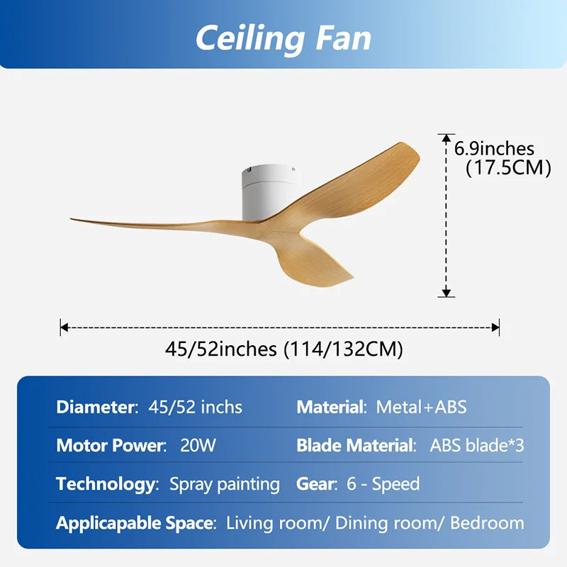Ventilateur de Plafond Moderne 3 Pales avec Éclairage