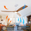 Ventilateur de Plafond Bois Naturel avec Éclairage