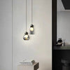 Suspension Cylindre Verre Fumé et Métal Noir - Chambre Salon Cuisine — Denebola