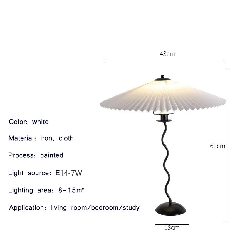 Lampadaire Spirale Métal Noir et Abat-Jour Plissé - Salon Bureau Chambre — Spiro