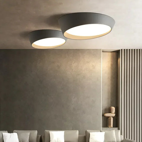 Plafonnier Cylindre Métal Gris Mat Minimaliste Design Moderne - Salle de Bain Salon Chambre — Hera