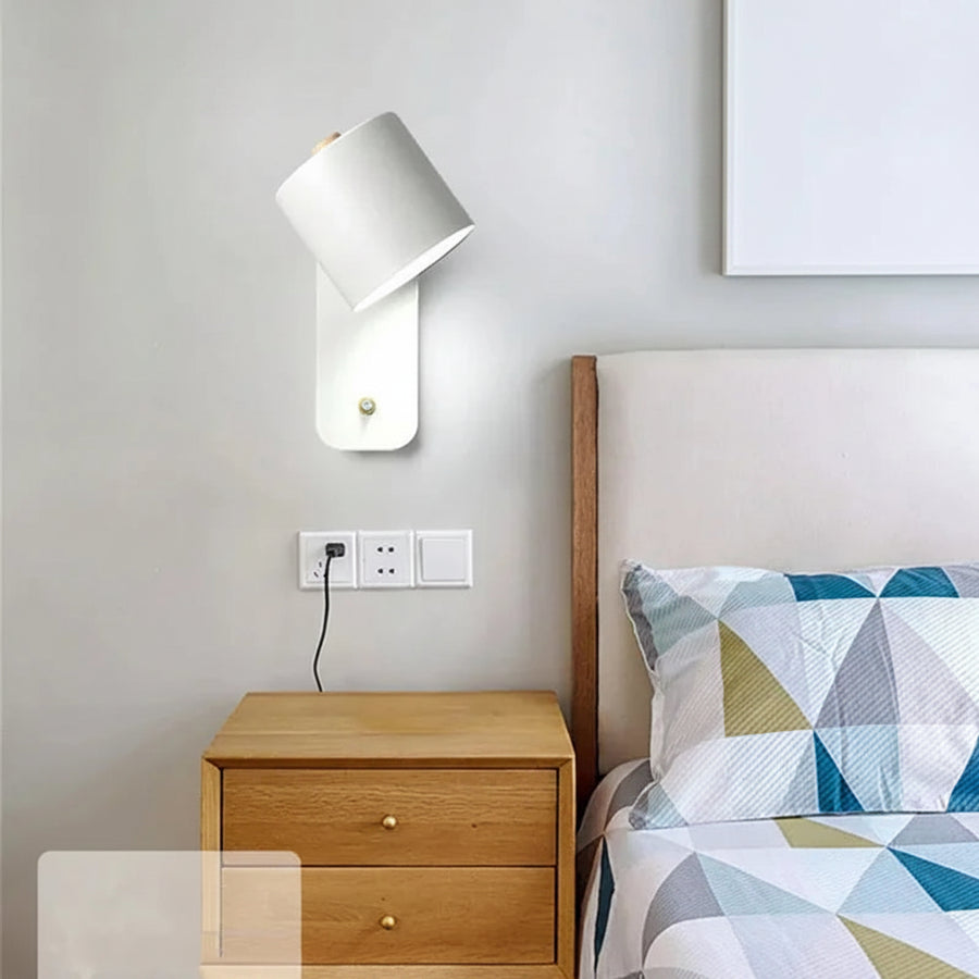 Applique Murale Cylindre Métal Blanc Minimaliste Design Moderne Blanche - Chambre Salle de Bain Salon — Fereshteh