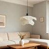 Suspension Vagues Tissu Blanc Sculptural Design - Chambre Salon Cuisine — Lumio