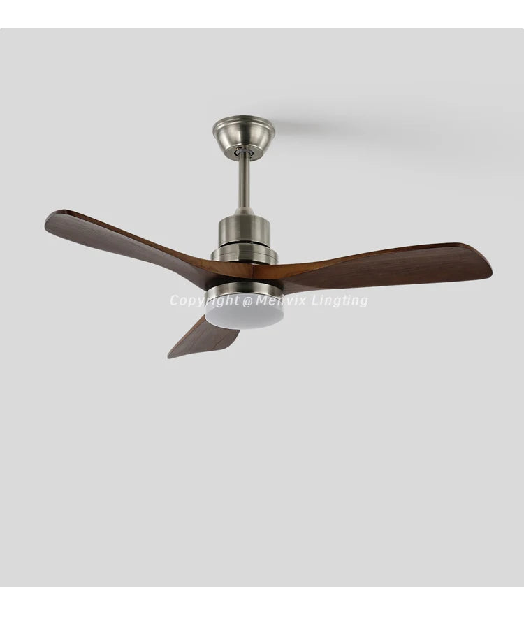 Ventilateur de Plafond Bois 3 Pales avec Éclairage