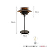 Lampadaire Tablette Métal Noir et Bois Minimaliste Design - Salon Bureau Chambre — Lumio