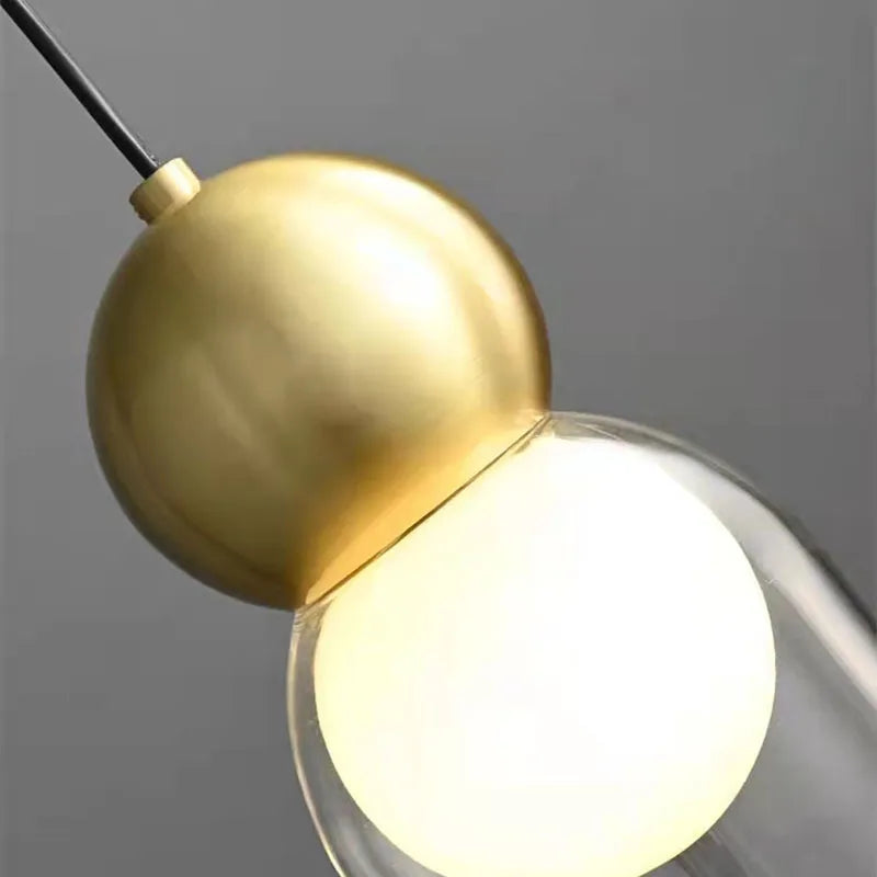 Suspension Cylindre Verre Fumé et Métal Noir - Chambre Salon Cuisine — Denebola