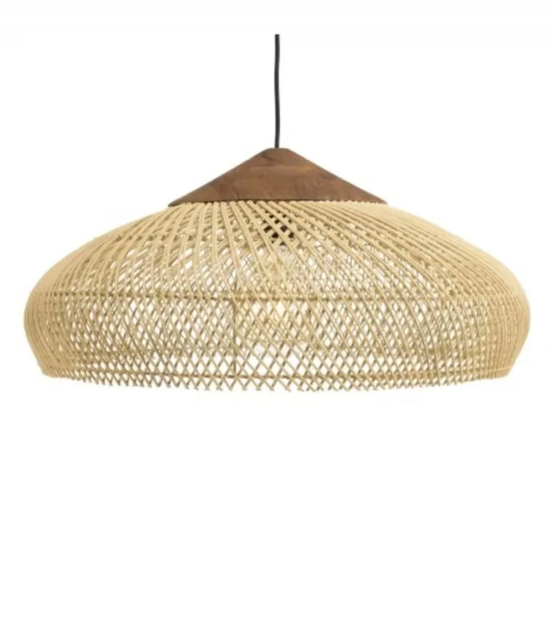 Suspension Lanterne Rotin Tressé Naturel Épuré Design - Cuisine Chambre Salon — Falot