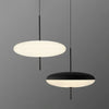 Suspension Disque Métal Noir et Verre Opalin - Chambre Salon Cuisine — Xenon