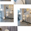 Lampadaire Sphère Verre Opalin et Métal Chromé Minimaliste Design - Salon Bureau Chambre — Orbe