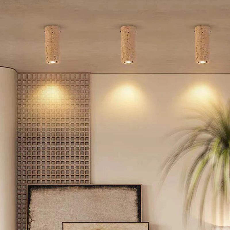 Plafonnier Cylindre Liège Naturel Minimaliste Design Moderne - Salon Chambre Salle à Manger — Antares