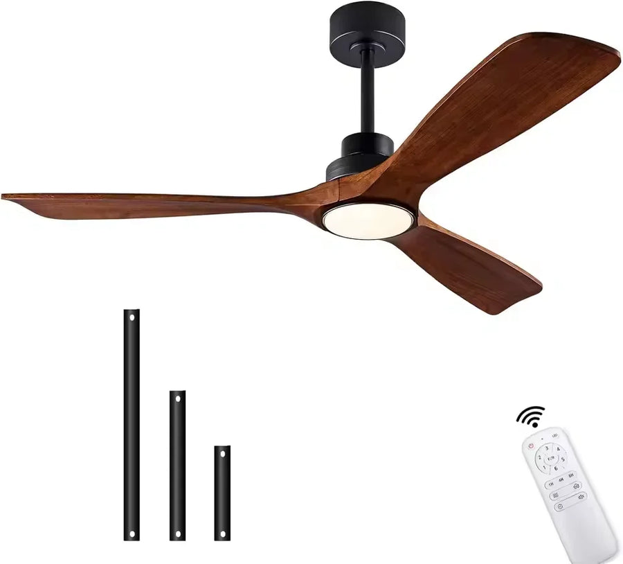 Ventilateur de Plafond Bois Silencieux avec Éclairage