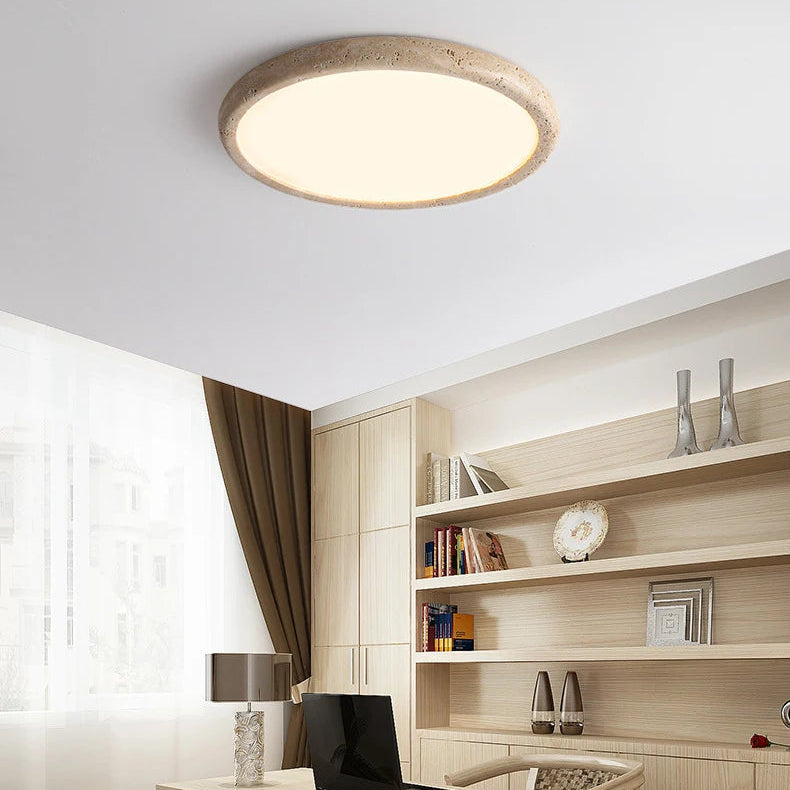 Plafonnier Anneau Bois Naturel Minimaliste Design Moderne - Salon Chambre Salle à Manger — Altair