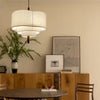 Suspension Anneaux Tissu Crème Minimaliste Design - Chambre Salon Cuisine — Onyx