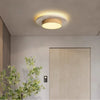 Plafonnier Béton Brut et Bois Naturel Anneau LED - Salon Cuisine Chambre — Quantum