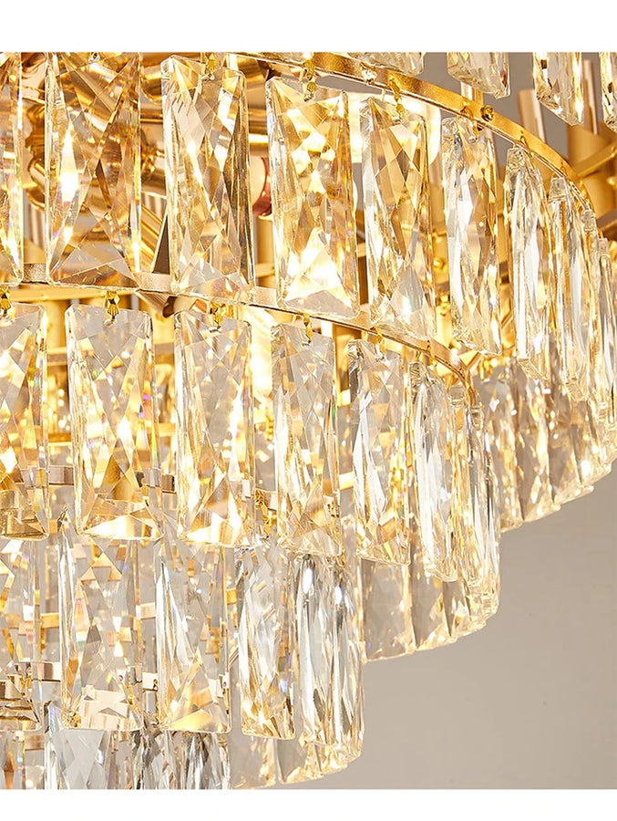 Luísa Cascade Cristal et Métal Doré Art Déco