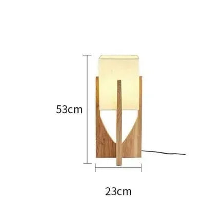 Lampadaire Géométrique Bois Naturel Minimaliste Design - Salon Bureau Chambre — Hexo