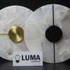 Alva Disque Marbre Blanc et Laiton Épuré