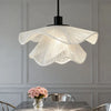Suspension Vagues Tissu Blanc Sculptural Design - Chambre Salon Cuisine — Lumio
