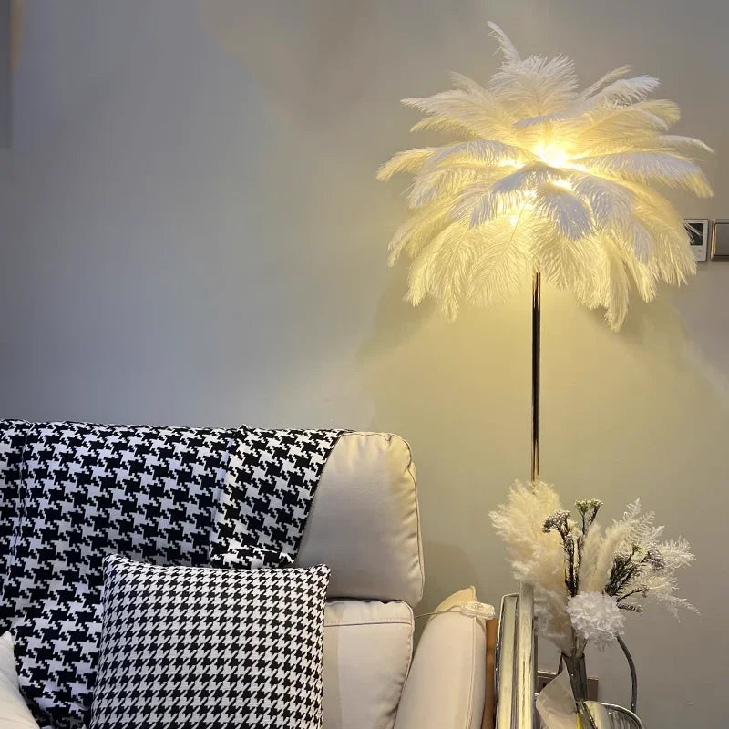 Lumis233 Plumes Rose Poudré Style Nordique