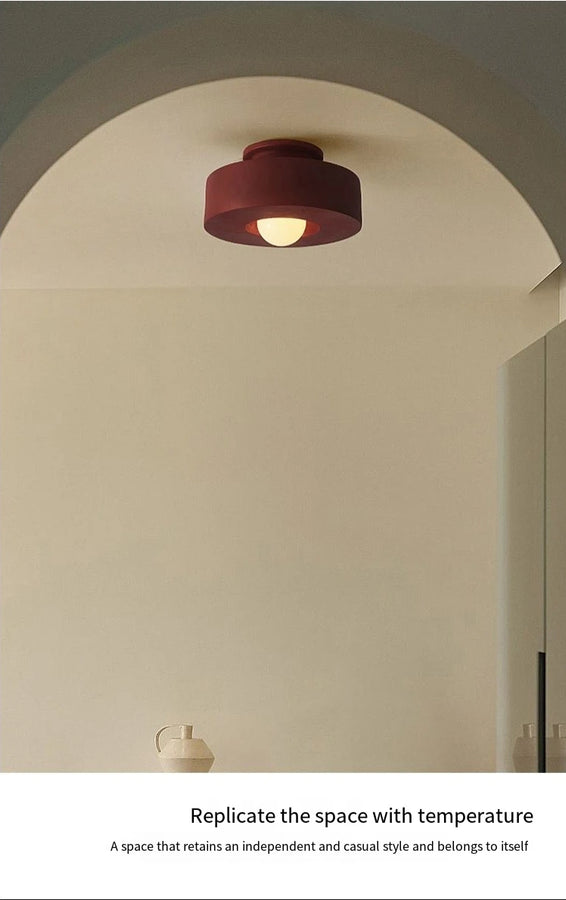 Lund Cylindre Tissu Bordeaux Minimaliste