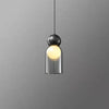 Suspension Cylindre Verre Fumé et Métal Noir - Chambre Salon Cuisine — Denebola