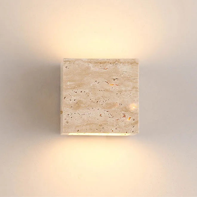 Applique Murale Demi-Sphère Céramique Beige et Bois - Chambre Salon Salle de Bain — Luna