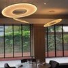 Suspension Anneaux Verre Opalin Blanc Épuré Design - Chambre Salon Cuisine — Halo