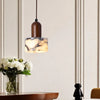 Suspension Cylindre Marbre Blanc et Bois Naturel - Cuisine Chambre Salon — Artemis