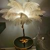 Lampadaire Plumes Blanches et Métal Doré Art Déco - Salon Bureau Chambre — Aigrette