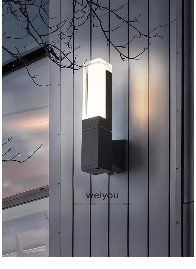 Cylindre Verre Transparent et Métal Noir — Lumio