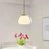 Suspension Niveaux Verre Opalin Blanc et Laiton - Chambre Salon Cuisine — Stratéo