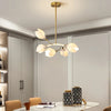 Lustre Suspension Demi-Sphère Céramique Blanche Minimaliste Design - Salon Salle à Manger — Eos