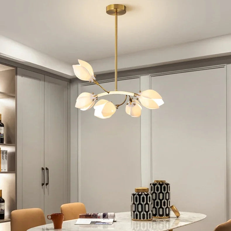 Lustre Suspension Demi-Sphère Céramique Blanche Minimaliste Design - Salon Salle à Manger — Eos