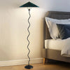 Lampadaire Spirale Métal Noir et Abat-Jour Plissé - Salon Bureau Chambre — Spiro