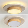 Plafonnier Béton Brut et Bois Naturel Anneau LED - Salon Cuisine Chambre — Quantum